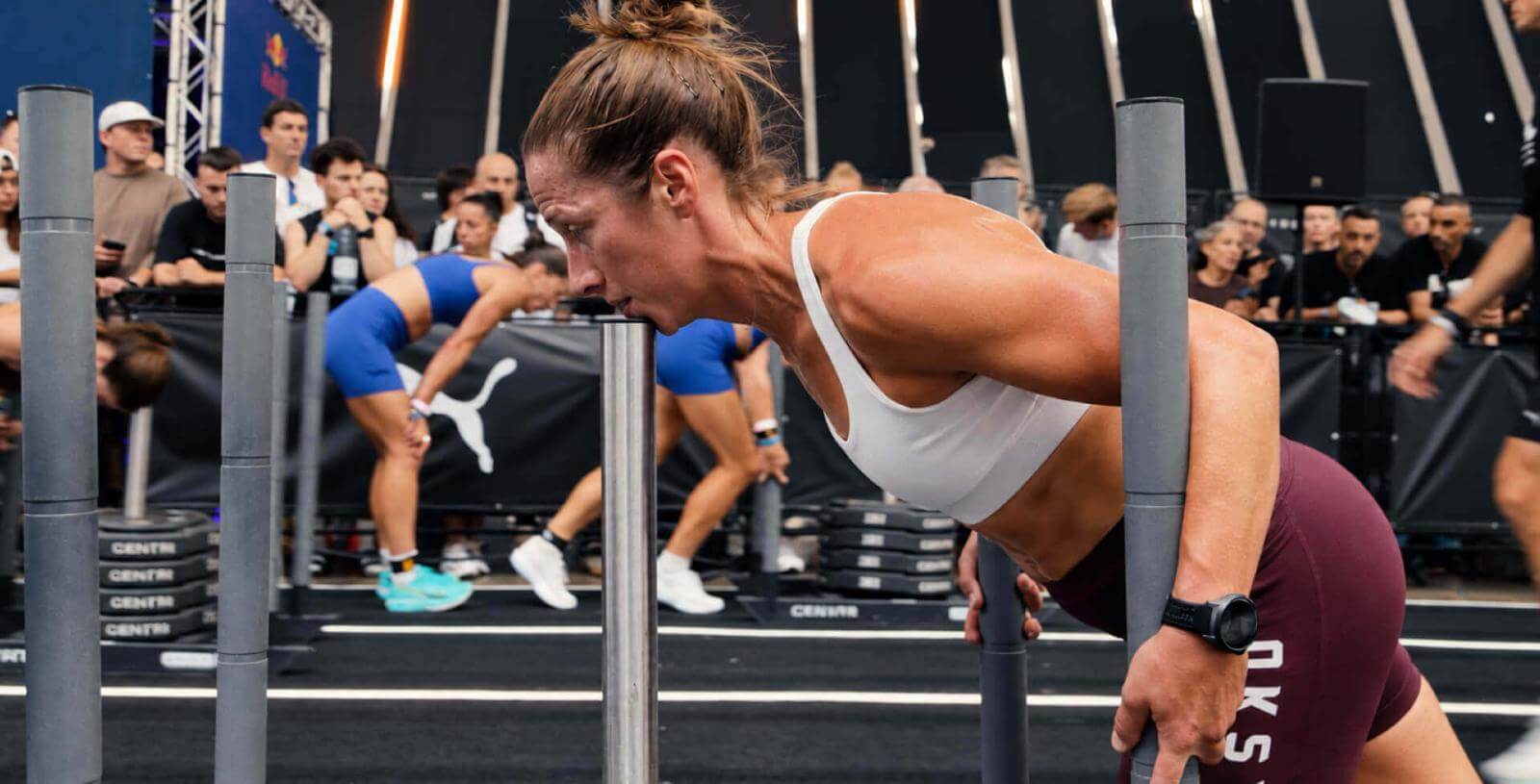 Kat Parrell lors d’une épreuve de HYROX Tenerife.